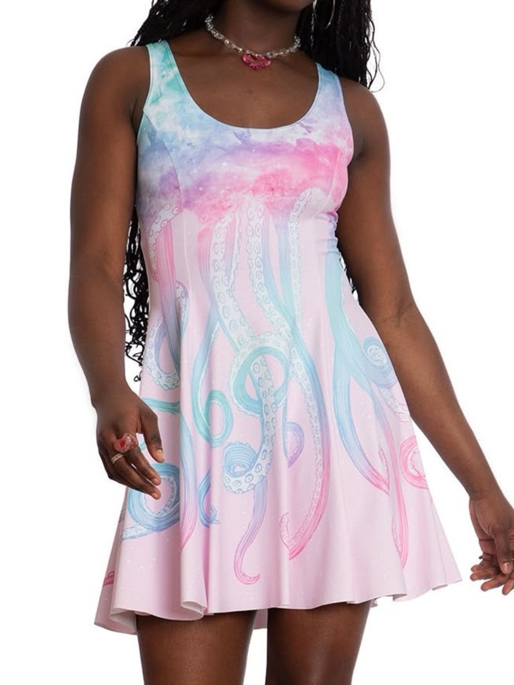 Space Tentacles Pastel Evil Mini Skater Dress XS